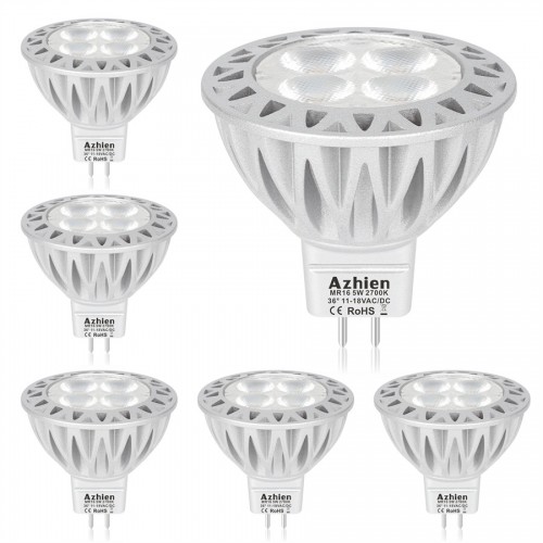 Luxari Lampe LED GU5.3 [10x] - LED MR16 - Equivalent à une lampe halogène  50W - Ampoule LED 5W 420lm - Spot LED GU 5.3 avec 2700K blanc chaud [Classe  énergétique A+] 